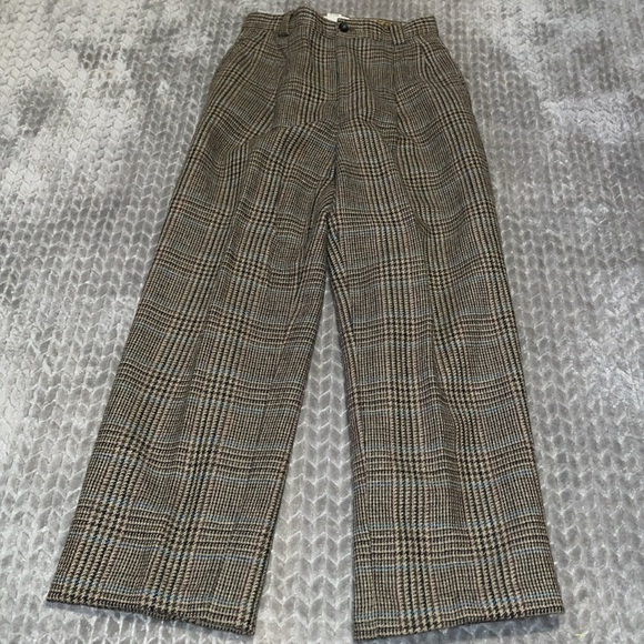 GAP Vintage Wool/Mohair Blend Lined Pants.  Size 8. Front pleats. Plaid. - Picture 5 of 14